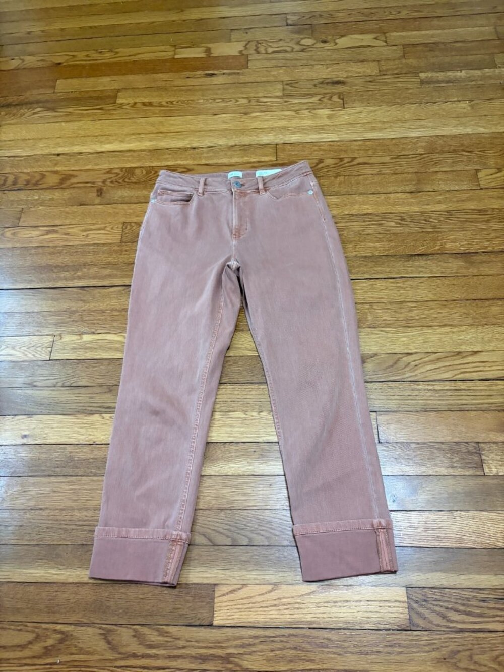 J Jill Womens High Rise Cropped Jeans Size 4 Pink Stretch Cuffed Denim Pants